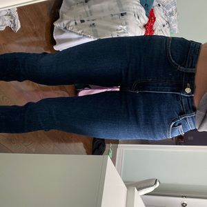 Zara high wasted skinny jeans navey blue worn once